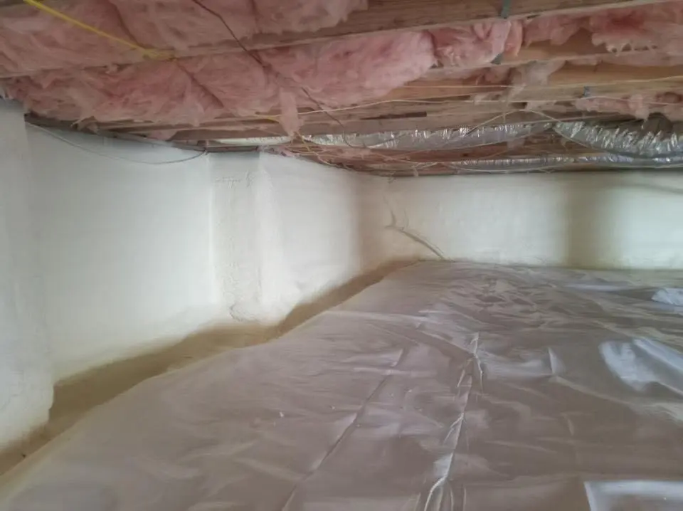 Crawl space encapsulation with closed-cell spray foam for Attic Insulation in Kingston